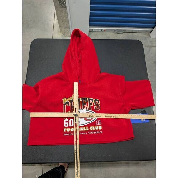 NWT NFL Kansas City Chiefs Midriff Cropped Hoodie Long Sleeve Women’s XL - Picture 7 of 7